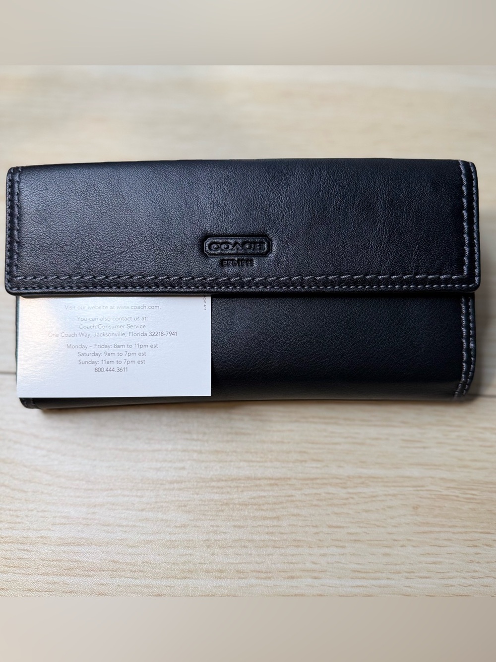 Coach Black Leather Turnlock Continental Wallet - Picture 2 of 3